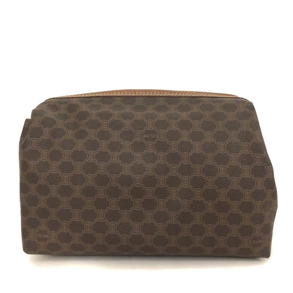 CELINE Macadam PVC Cosmetic Pouch Bag Brown/7BH0106 - Picture 5 of 8